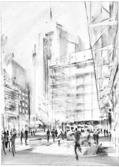 Jennifer Mahoney's urban architecture and street sketch