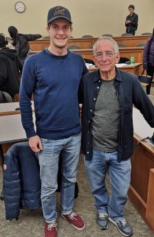 BHGAP student Markus poses with professor Barry Schwartz