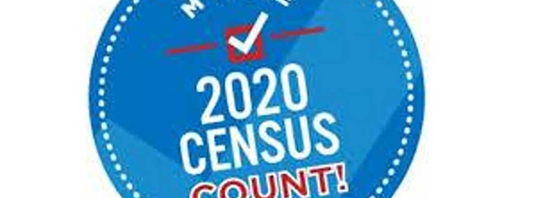 Photo of badge saying Make 2020 Census Count!