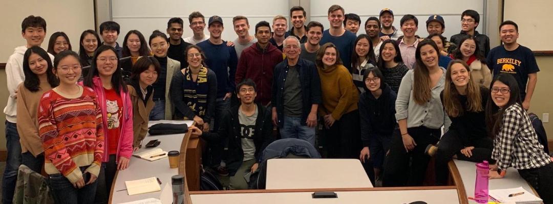 Author and professor Barry Schwartz poses with the BHGAP cohort of international students.