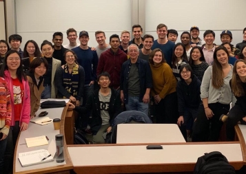 Author and professor Barry Schwartz poses with the BHGAP cohort of international students.