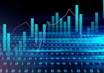 Image of bar chart on top of zeroes and ones