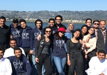 College Foundations Program students pose in front of the Bay