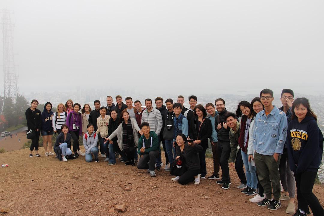 BHGAP students from around the world pose for a group shot in foggy San Francisco.