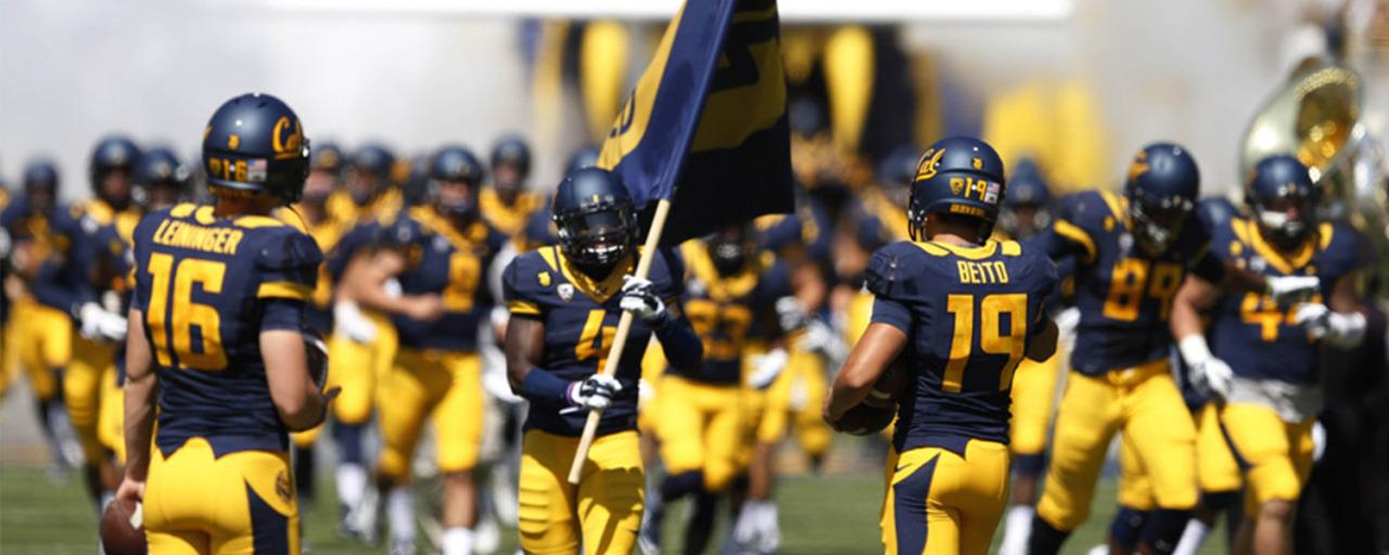 Cal football team on the field