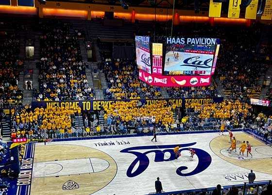 Photo of a Berkeley Mens Basketball game taken by student Marina Zalcberg Angulo